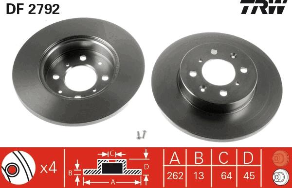 TRW DF2792 - Disc frana parts5.com