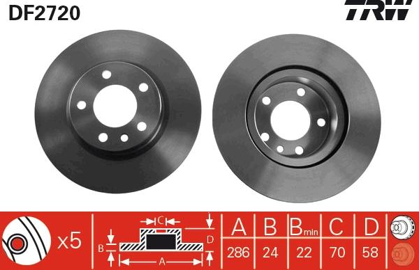 TRW DF2720 - Disque de frein parts5.com