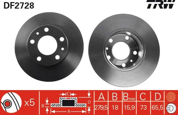 TRW DF2728 - Disc frana parts5.com