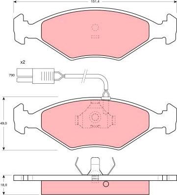 TRW GDB960 - Set placute frana,frana disc parts5.com