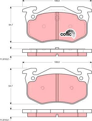 TRW GDB905 - Bremsbelagsatz, Scheibenbremse parts5.com