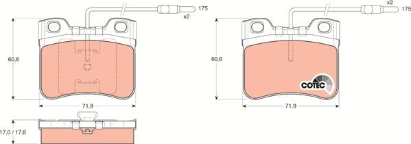 TRW GDB906 - Set placute frana,frana disc parts5.com