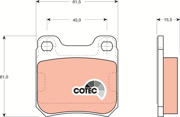 TRW GDB915 - Тормозные колодки, дисковые, комплект parts5.com