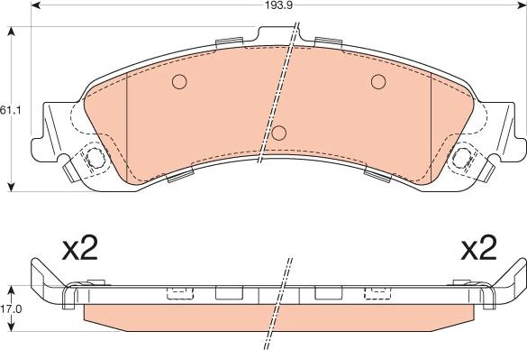 TRW GDB4454 - Komplet zavornih oblog, ploscne (kolutne) zavore parts5.com