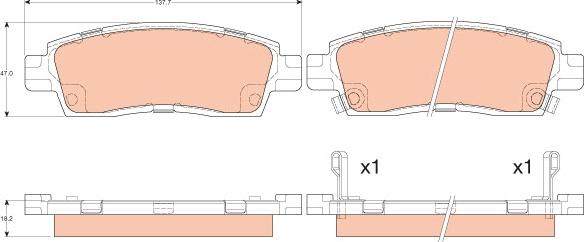 TRW GDB4455 - Set placute frana,frana disc parts5.com