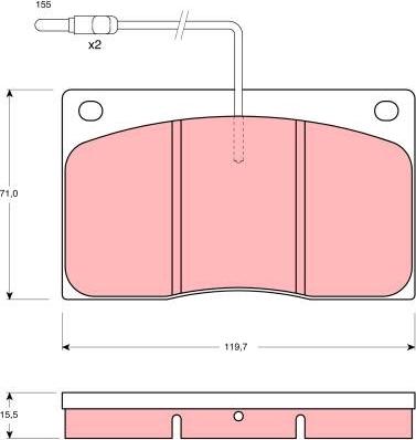 TRW GDB443 - Sada brzdových platničiek kotúčovej brzdy parts5.com