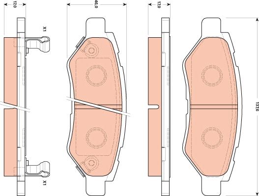 TRW GDB4602 - Set placute frana,frana disc parts5.com