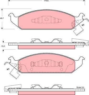 TRW GDB4016 - Set placute frana,frana disc parts5.com