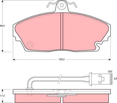 TRW GDB479 - Bremsbelagsatz, Scheibenbremse parts5.com