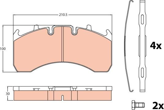 TRW GDB5098 - Sada brzdových destiček, kotoučová brzda parts5.com