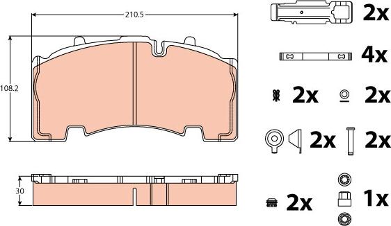 TRW GDB5093 - Kit de plaquettes de frein, frein à disque parts5.com