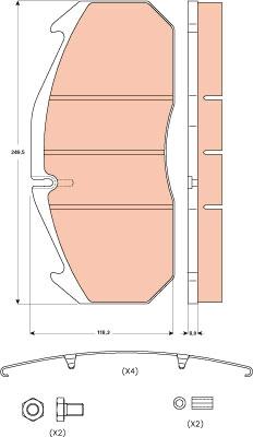 TRW GDB5065 - Piduriklotsi komplekt,ketaspidur parts5.com