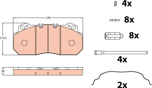 TRW GDB5019 - Комплект спирачно феродо, дискови спирачки parts5.com