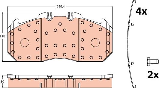 TRW GDB5086 - Set placute frana,frana disc parts5.com