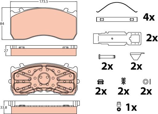 TRW GDB5073 - Kit de plaquettes de frein, frein à disque parts5.com