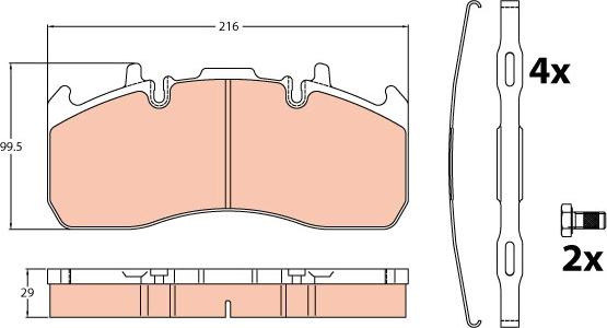 TRW GDB5102 - Sada brzdových platničiek kotúčovej brzdy parts5.com