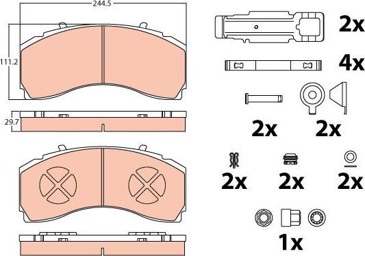 TRW GDB5111 - Bremsbelagsatz, Scheibenbremse parts5.com