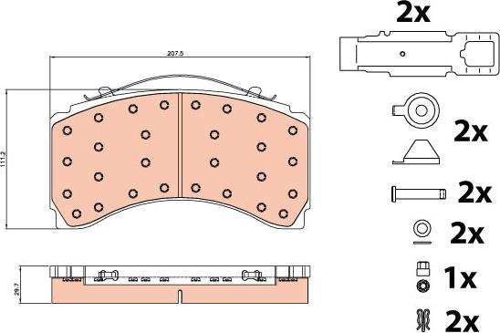 TRW GDB5117 - Sada brzdových platničiek kotúčovej brzdy parts5.com