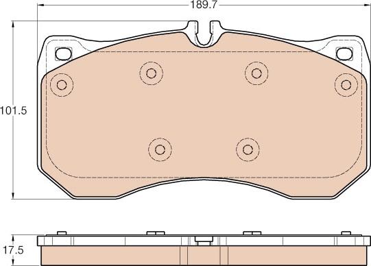 TRW GDB1996 - Sada brzdových platničiek kotúčovej brzdy parts5.com