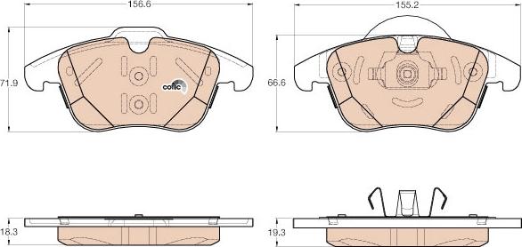 TRW GDB1960 - Set placute frana,frana disc parts5.com