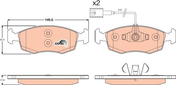 TRW GDB1900 - Brake Pad Set, disc brake parts5.com