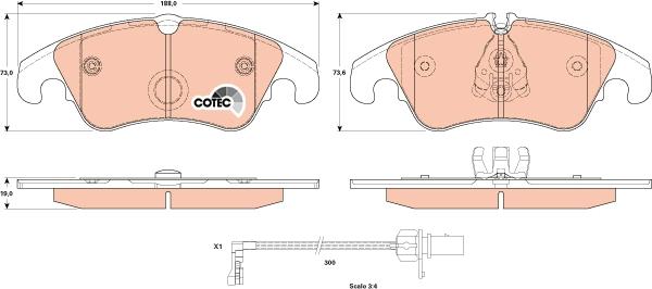 TRW GDB1908 - Zestaw klocków hamulcowych, hamulce tarczowe parts5.com