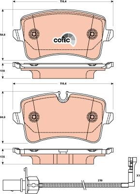 Valeo 302454 - Sada brzdových platničiek kotúčovej brzdy parts5.com