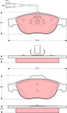 TRW GDB1444 - Set placute frana,frana disc parts5.com