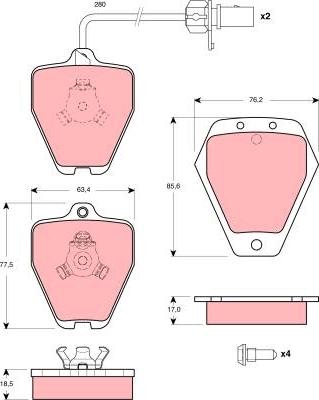 TRW GDB1451 - Set placute frana,frana disc parts5.com