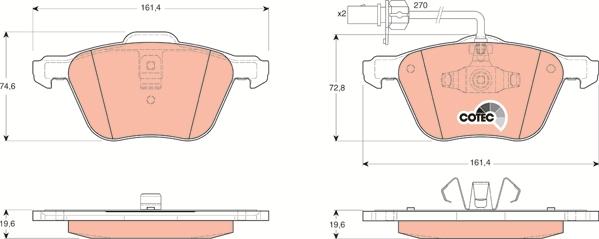 TRW GDB1460 - Set placute frana,frana disc parts5.com