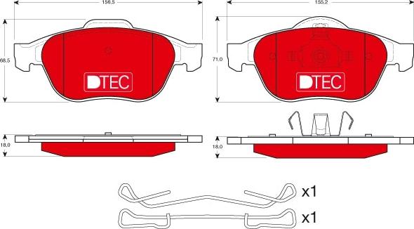 TRW GDB1468DTE - Комплект спирачно феродо, дискови спирачки parts5.com