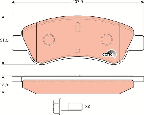 TRW GDB1463 - Σετ τακάκια, δισκόφρενα parts5.com