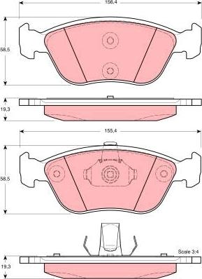 TRW GDB1406 - Set placute frana,frana disc parts5.com