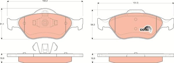 TRW GDB1419 - Set placute frana,frana disc parts5.com