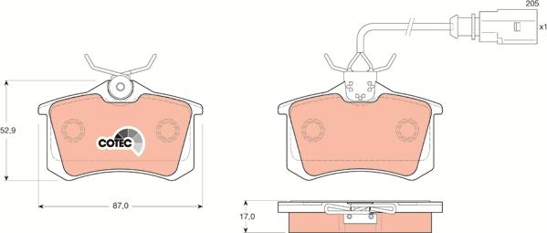 TRW GDB1415 - Fékbetétkészlet, tárcsafék parts5.com