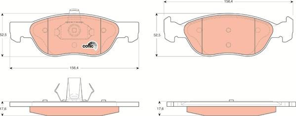 TRW GDB1487 - Brake Pad Set, disc brake parts5.com