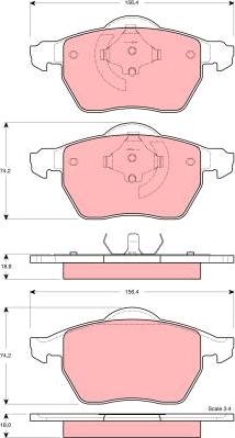 TRW GDB1429 - Комплект спирачно феродо, дискови спирачки parts5.com