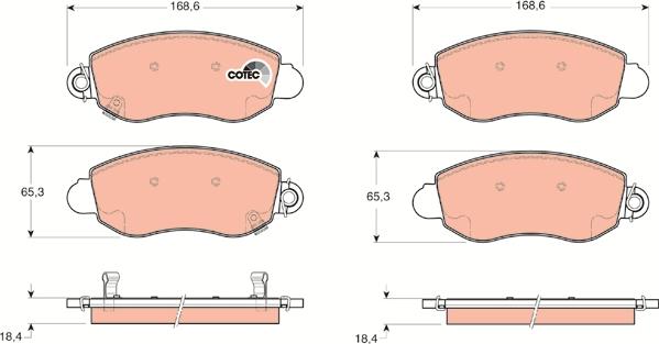 TRW GDB1424 - Set placute frana,frana disc parts5.com