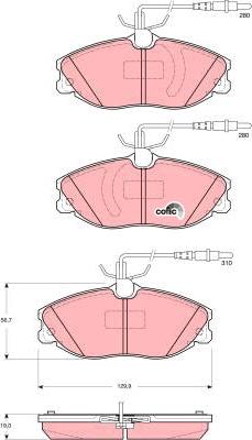 TRW GDB1423 - Brake Pad Set, disc brake parts5.com