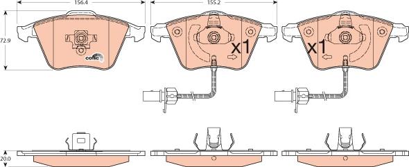 TRW GDB1554 - Brake Pad Set, disc brake parts5.com