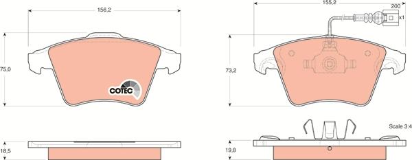 TRW GDB1555 - Σετ τακάκια, δισκόφρενα parts5.com