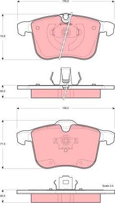 TRW GDB1567 - Set placute frana,frana disc parts5.com