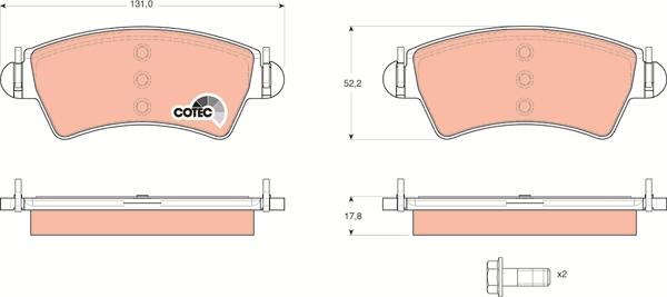 TRW GDB1501 - Тормозные колодки, дисковые, комплект parts5.com