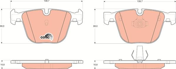 TRW GDB1502 - Set placute frana,frana disc parts5.com