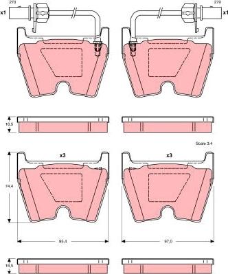 TRW GDB1507 - Set placute frana,frana disc parts5.com