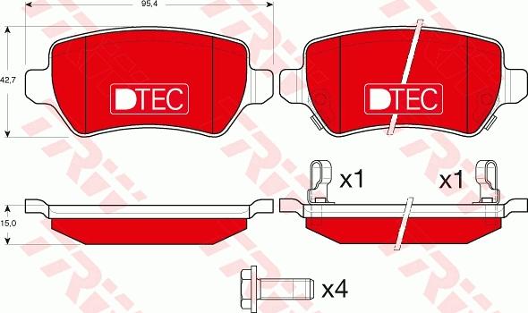 TRW GDB1515DTE - Set placute frana,frana disc parts5.com