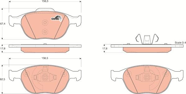 TRW GDB1532 - Set placute frana,frana disc parts5.com