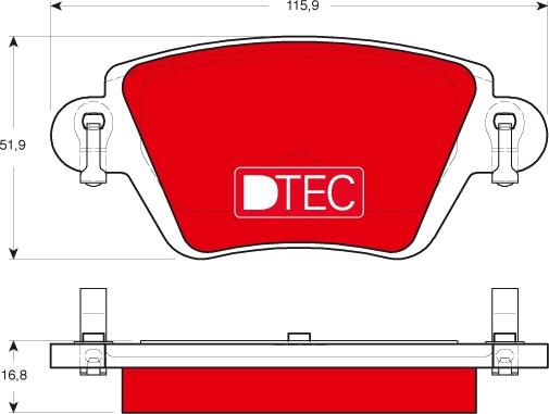 TRW GDB1525DTE - Komplet zavornih oblog, ploscne (kolutne) zavore parts5.com