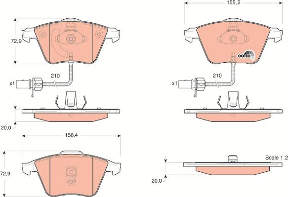 TRW GDB1528 - Σετ τακάκια, δισκόφρενα parts5.com