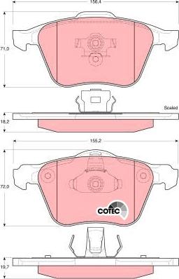 TRW GDB1576 - Set placute frana,frana disc parts5.com